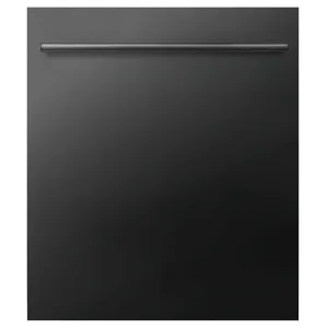 ZLINE 24 in. Black Stainless Top Control Built-In Dishwasher with Stainless Steel Tub and Modern Style Handle, 52dBa (DW-BS-H-24)