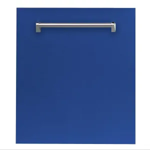 ZLINE 24 in. Blue Matte Top Control Built-In Dishwasher with Stainless Steel Tub and Traditional Style Handle, 52dBa (DW-BM-24)