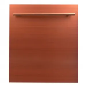 ZLINE 24 in. Copper Top Control Built-In Dishwasher with Stainless Steel Tub and Modern Style Handle, 52dBa (DW-C-24)