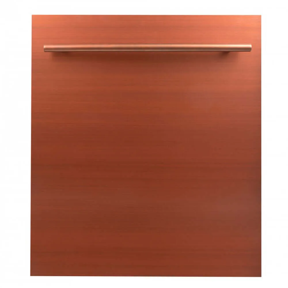 ZLINE 24 in. Copper Top Control Built-In Dishwasher with Stainless Steel Tub and Modern Style Handle, 52dBa (DW-C-24)