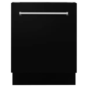ZLINE 24 in. Tallac Series 3rd Rack Tall Tub Dishwasher in Black Matte with Stainless Steel Tub, 51dBa (DWV-BLM-24)