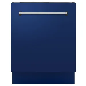 ZLINE 24 in. Tallac Series 3rd Rack Tall Tub Dishwasher in Blue Gloss with Stainless Steel Tub, 51dBa (DWV-BG-24)