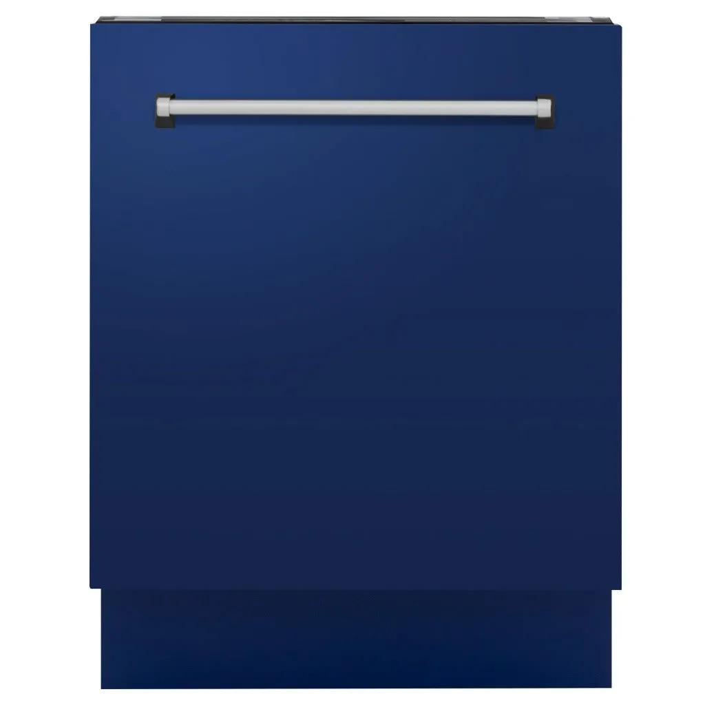 ZLINE 24 in. Tallac Series 3rd Rack Tall Tub Dishwasher in Blue Gloss with Stainless Steel Tub, 51dBa (DWV-BG-24)