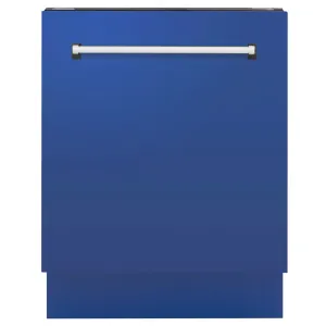 ZLINE 24 in. Tallac Series 3rd Rack Tall Tub Dishwasher in Blue Matte with Stainless Steel Tub, 51dBa (DWV-BM-24)