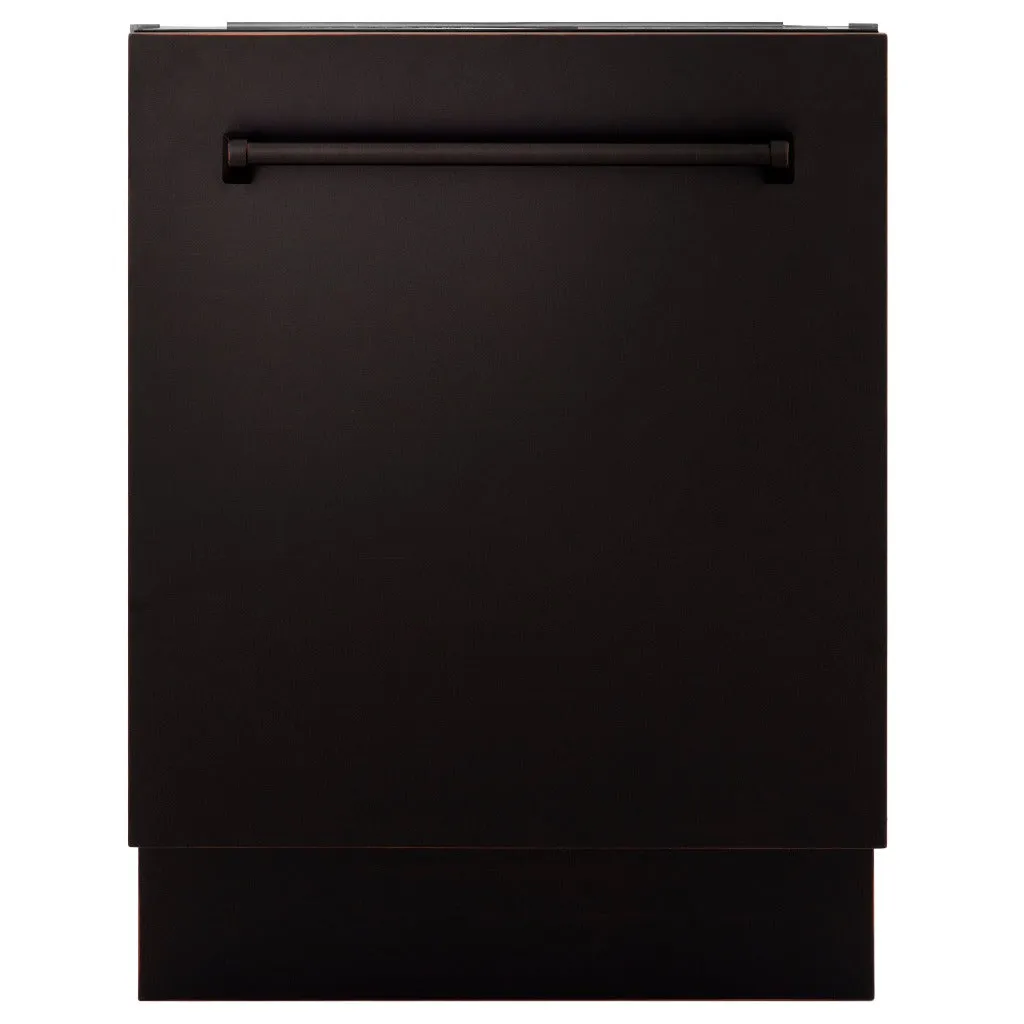 ZLINE 24 in. Tallac Series 3rd Rack Tall Tub Dishwasher in Oil Rubbed Bronze with Stainless Steel Tub, 51dBa (DWV-ORB-24)