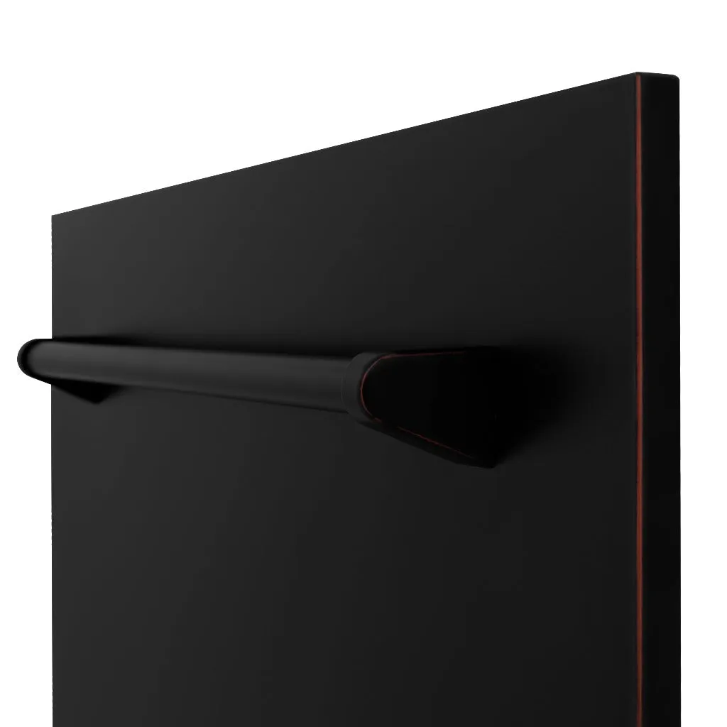 ZLINE 24 in. Tallac Series 3rd Rack Tall Tub Dishwasher in Oil Rubbed Bronze with Stainless Steel Tub, 51dBa (DWV-ORB-24)