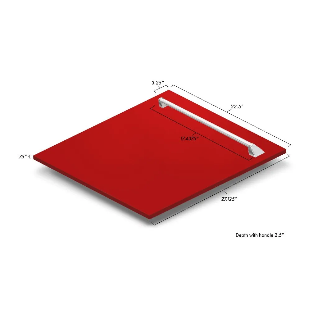 ZLINE 24 in. Tallac Series 3rd Rack Tall Tub Dishwasher in Red Matte with Stainless Steel Tub, 51dBa (DWV-RM-24)