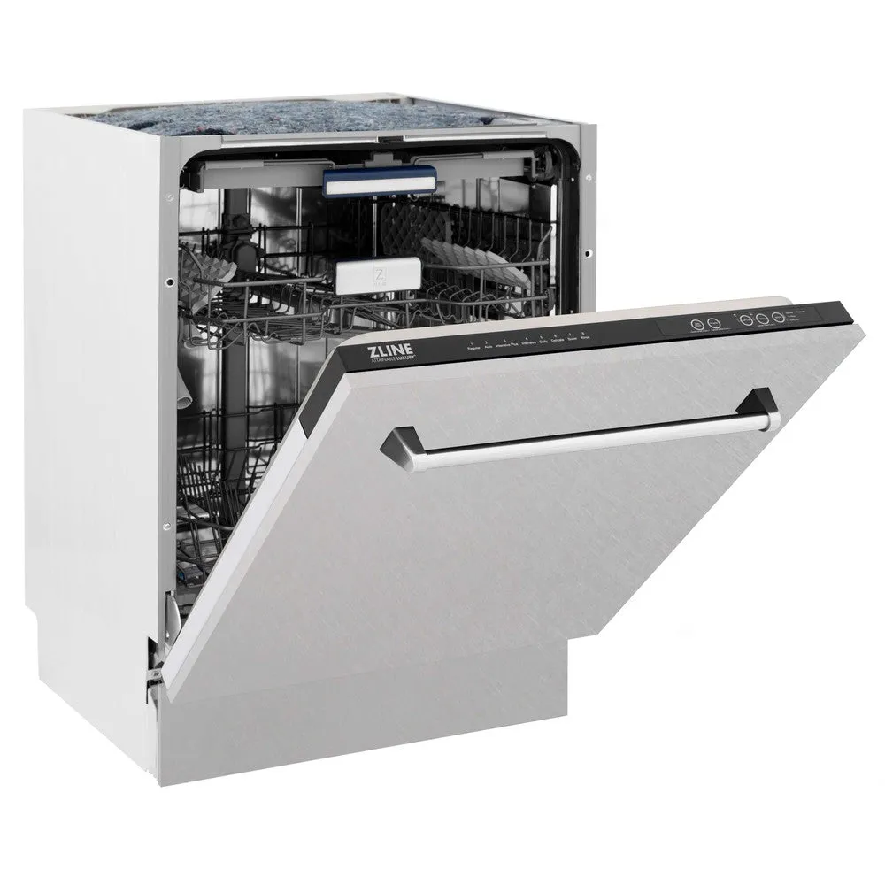 ZLINE 24 in. Tallac Series 3rd Rack Tall Tub Dishwasher with Satin Stainless Steel Panel and Stainless Steel Tub, 51dBa (DWV-SN-24)