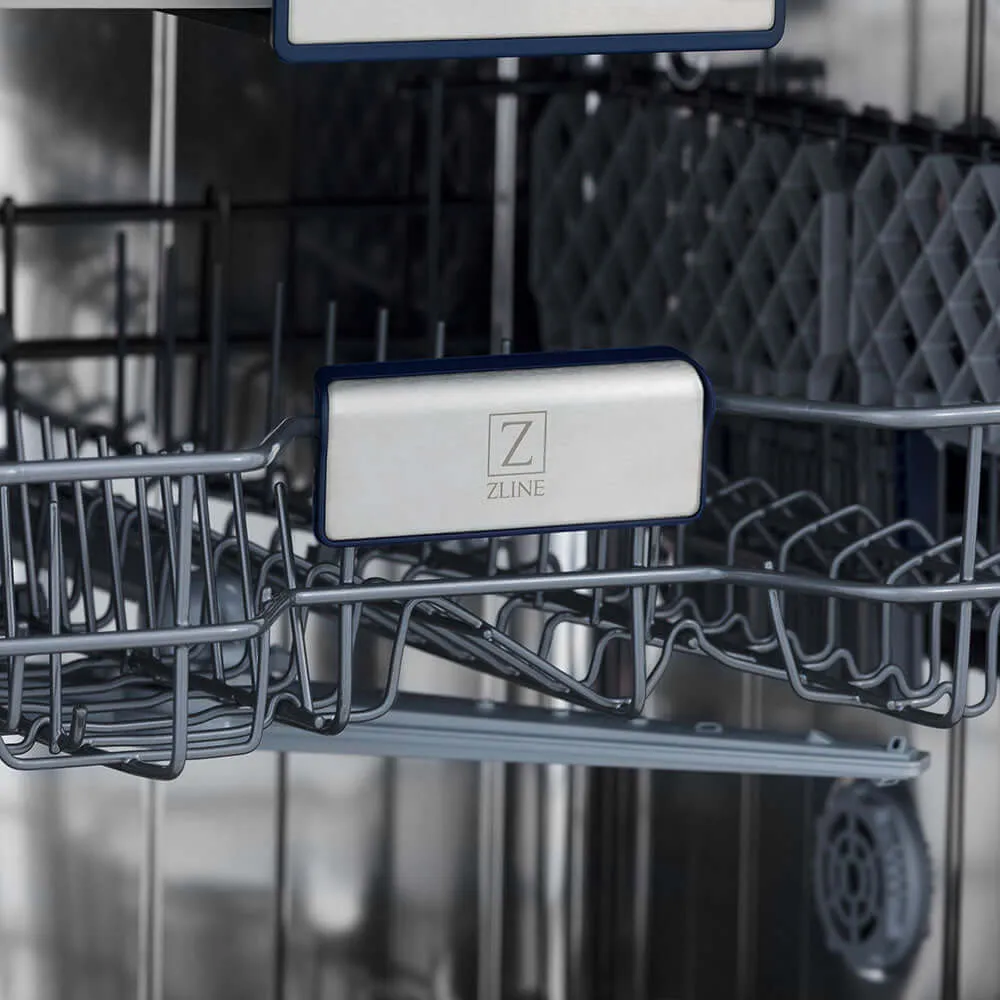 ZLINE 24 in. Tallac Series 3rd Rack Tall Tub Dishwasher with Satin Stainless Steel Panel and Stainless Steel Tub, 51dBa (DWV-SN-24)