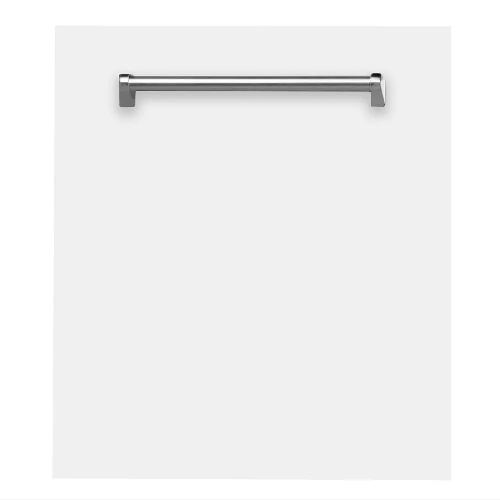 ZLINE 24 in. White Matte Top Control Built-In Dishwasher with Stainless Steel Tub and Traditional Style Handle, 52dBa (DW-WM-24)