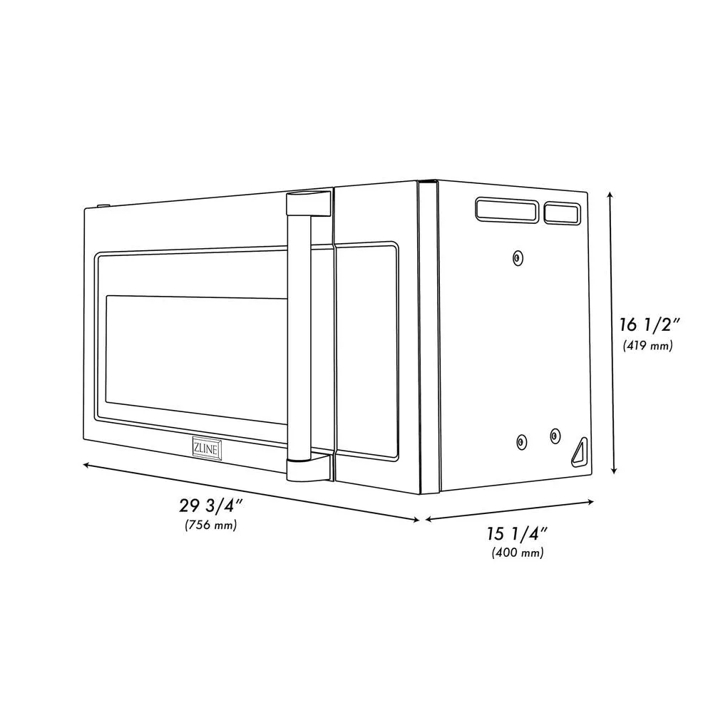 ZLINE 30 in. 1.5 cu. ft. Over-The-Range Convection Microwave Oven in Satin Stainless Steel with Traditional Handle and Sensor Cooking (MWO-OTR-H-30-SS)