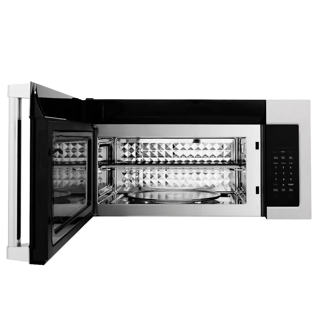 ZLINE 30 in. 1.5 cu. ft. Over-The-Range Convection Microwave Oven in Satin Stainless Steel with Traditional Handle and Sensor Cooking (MWO-OTR-H-30-SS)