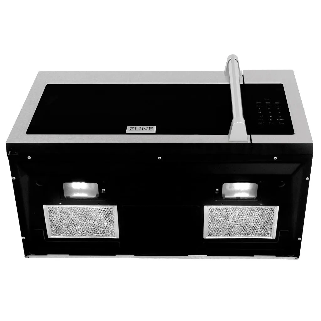 ZLINE 30 in. 1.5 cu. ft. Over-The-Range Convection Microwave Oven in Satin Stainless Steel with Traditional Handle and Sensor Cooking (MWO-OTR-H-30-SS)