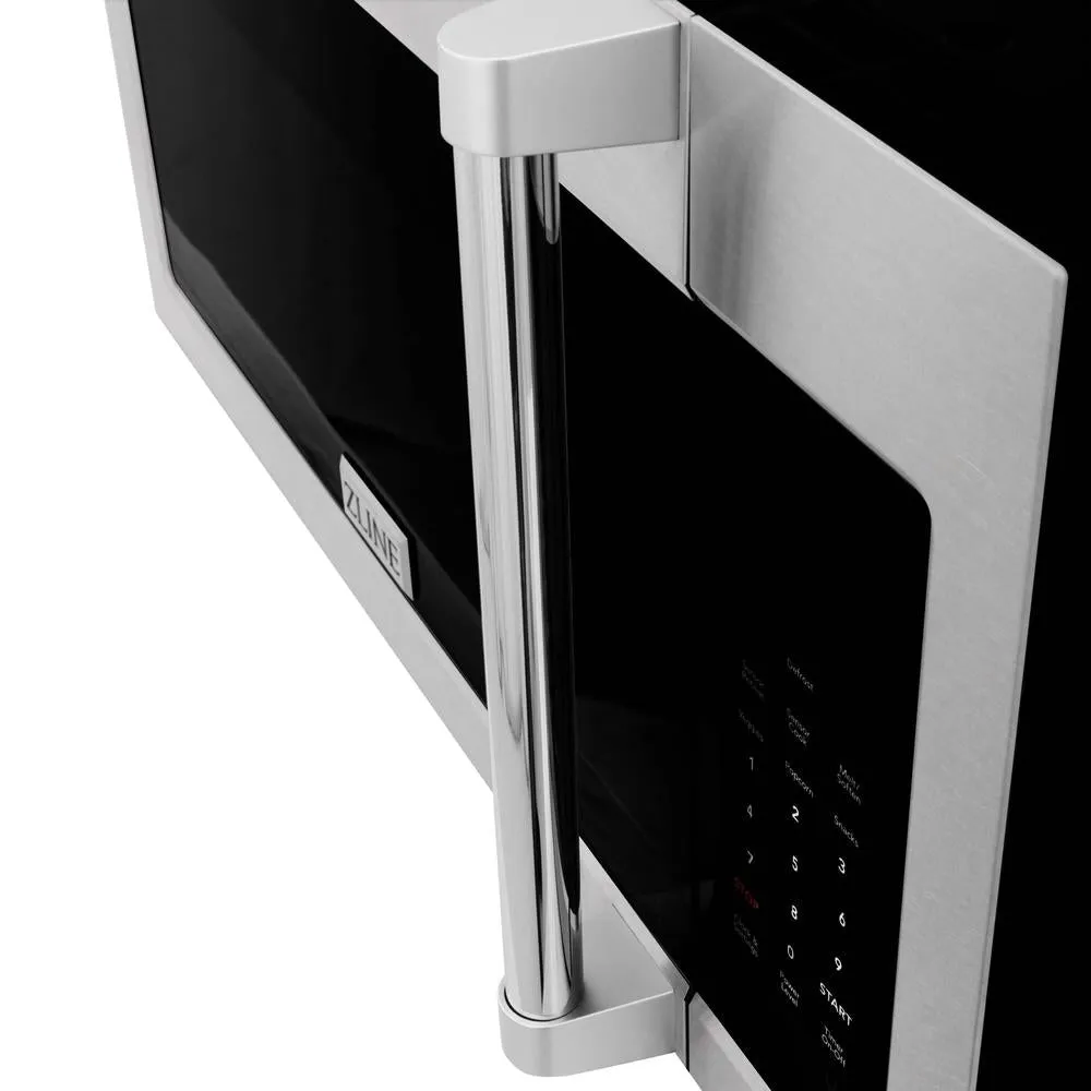 ZLINE 30 in. 1.5 cu. ft. Over-The-Range Microwave in Satin Stainless Steel with Traditional Handle and Set of 2 Charcoal Filters (MWO-OTRCFH-30-SS)