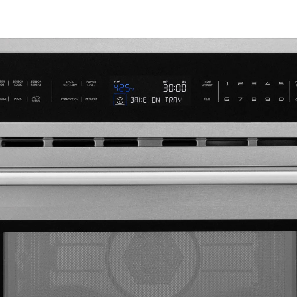ZLINE 30 in. 1.6 cu ft. Built-in Convection Microwave Oven in Satin Stainless Steel with Speed and Sensor Cooking (MWO-30-SS)