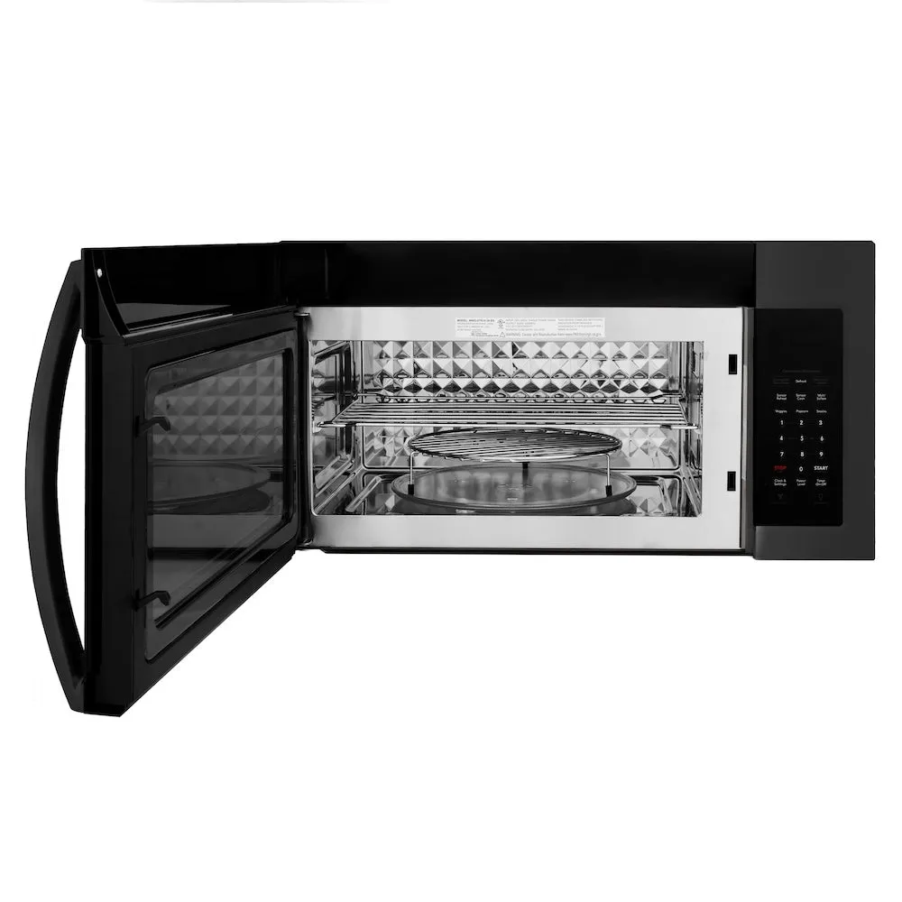 ZLINE 30 in. Black Stainless Steel Over the Range Convection Microwave Oven with Modern Handle (MWO-OTR-30-BS)