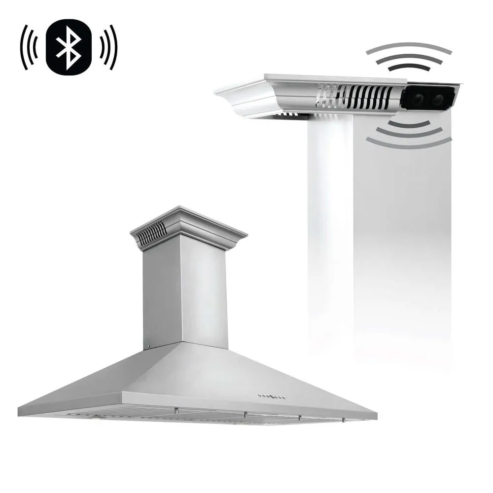 ZLINE 30 in. Ducted Vent Wall Mount Range Hood in Stainless Steel with Built-in ZLINE CrownSound Bluetooth Speakers (KL2CRN-BT)