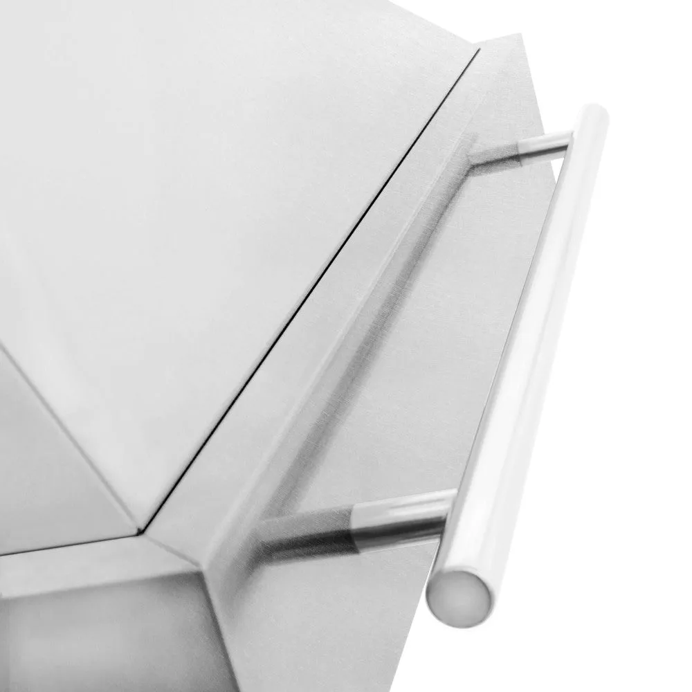 ZLINE 30 in. Satin Stainless Steel Wall Mount Range Hood with Colored Shell and Stainless Steel Handle (8654SNX-30)