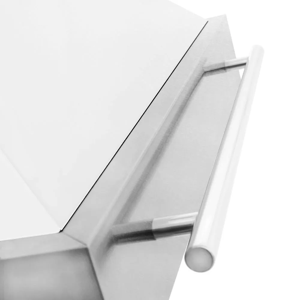ZLINE 30 in. Satin Stainless Steel Wall Mount Range Hood with Colored Shell and Stainless Steel Handle (8654SNX-30)