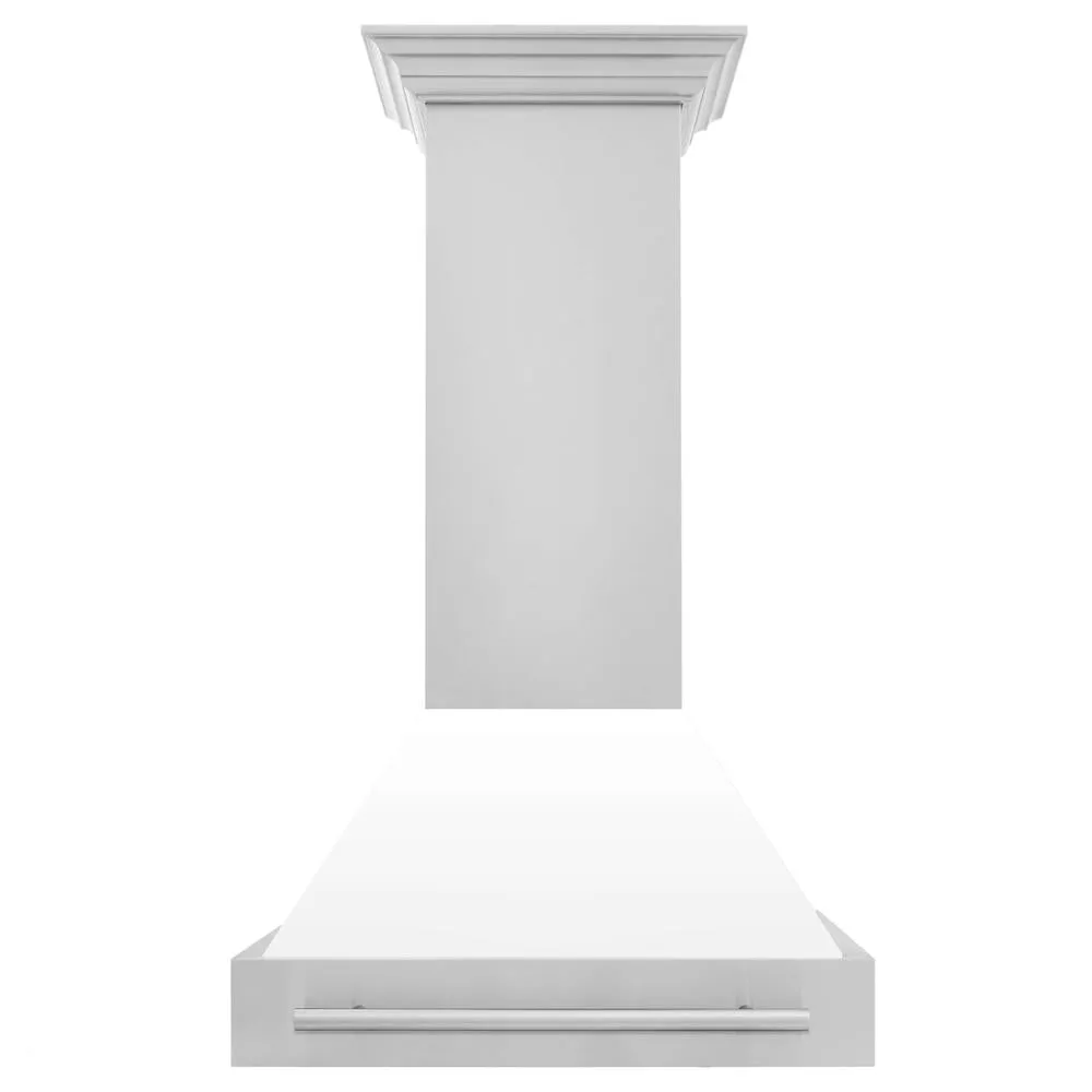 ZLINE 30 in. Stainless Steel Range Hood with Colored Shell Options and Stainless Steel Handle (8654STX-30)