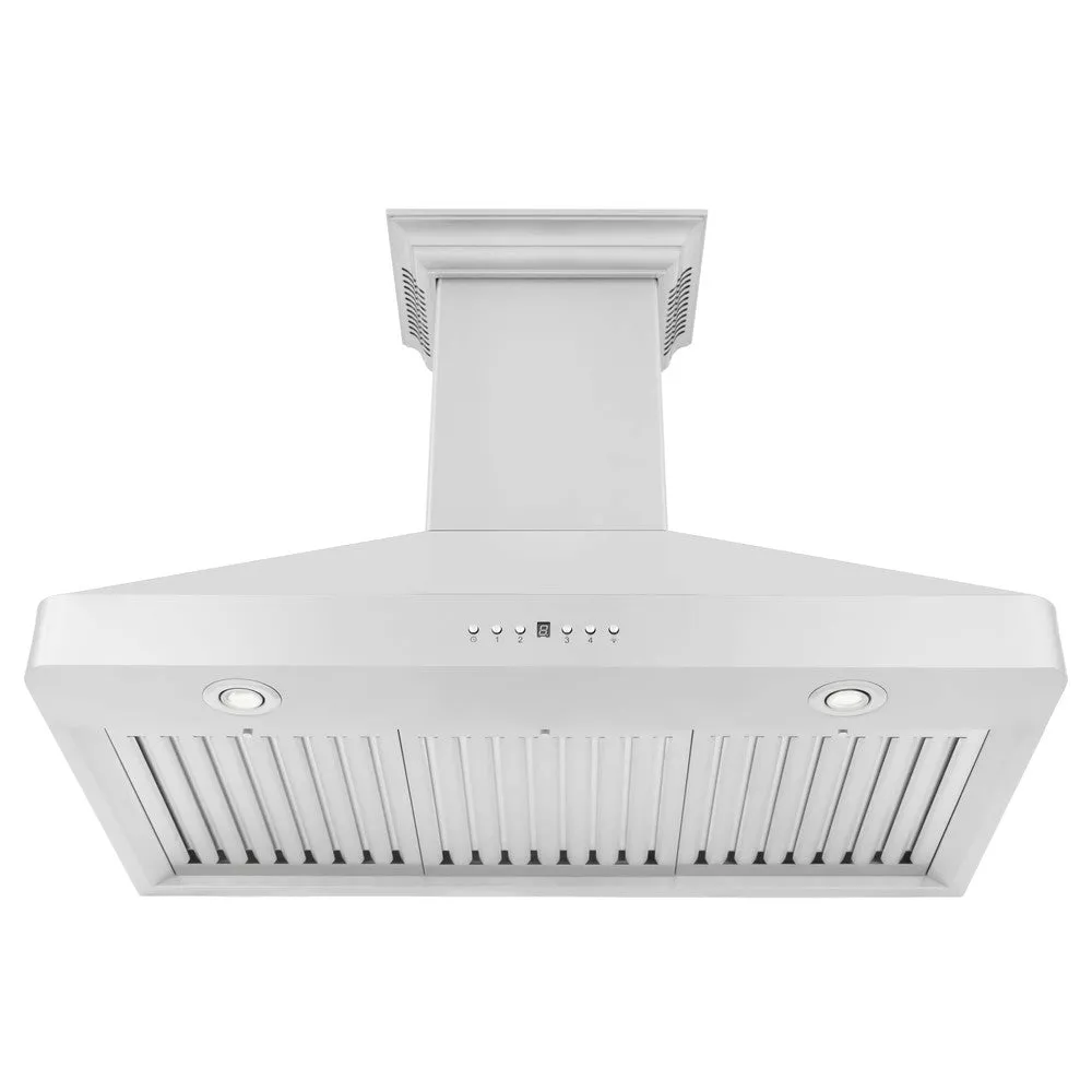 ZLINE 30 in. Wall Mount Range Hood in Stainless Steel with Built-in ZLINE CrownSound Bluetooth Speakers (KF2CRN-BT)