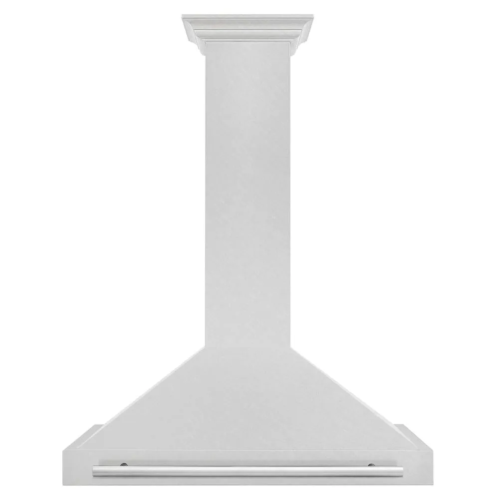ZLINE 36 in. Convertible Fingerprint Resistant Satin Stainless Steel Range Hood with Colored Shell Options and Stainless Steel Handle (KB4SNX-36)