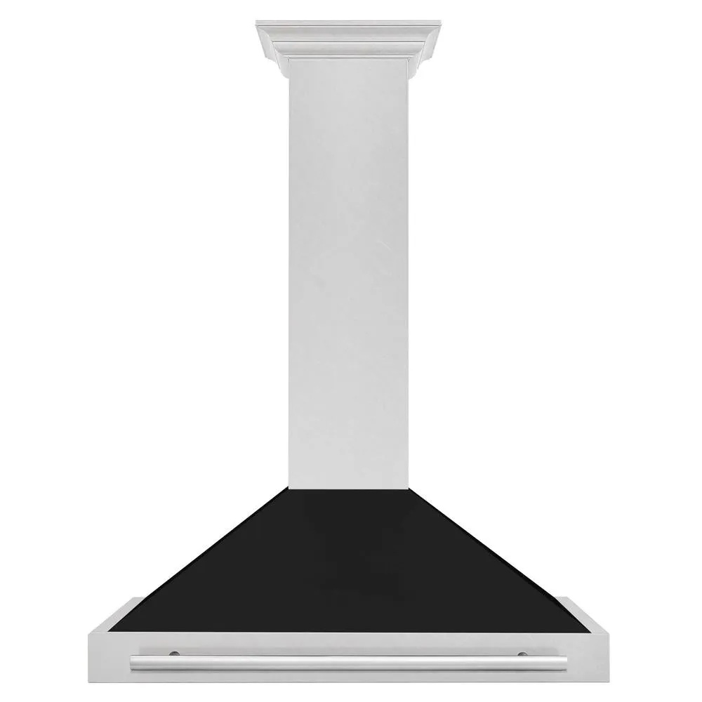 ZLINE 36 in. Convertible Fingerprint Resistant Satin Stainless Steel Range Hood with Colored Shell Options and Stainless Steel Handle (KB4SNX-36)
