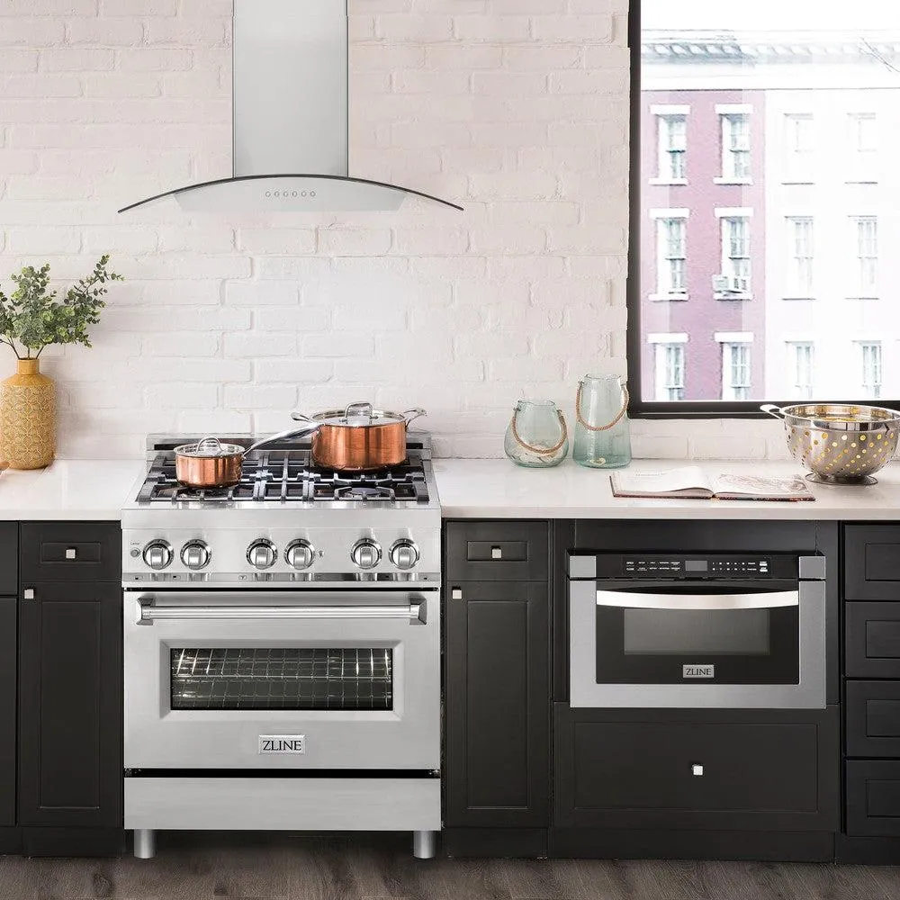 ZLINE Alpine Series Ducted Wall Mount Range Hood in Stainless Steel and Glass (ALP70WL)