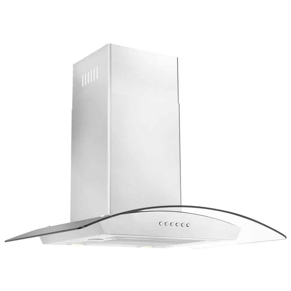 ZLINE Alpine Series Ducted Wall Mount Range Hood in Stainless Steel and Glass (ALP70WL)