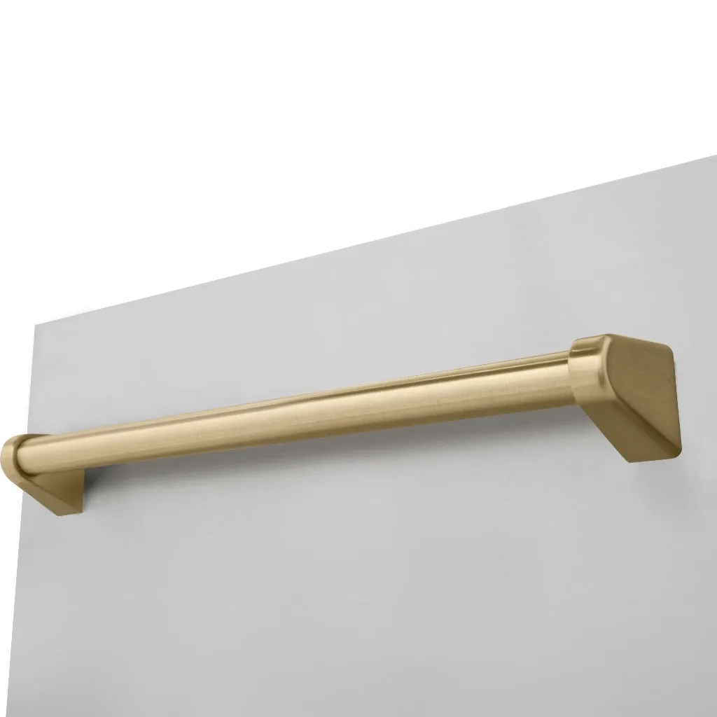 ZLINE Autograph Edition 18 in. Tallac Series 3rd Rack Top Control Built-In Dishwasher in Stainless Steel with Champagne Bronze Handle, 51dBa (DWVZ-304-18-CB)