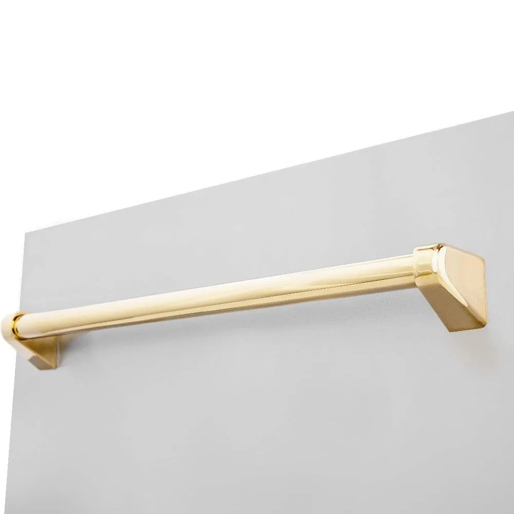 ZLINE Autograph Edition 18 in. Tallac Series 3rd Rack Top Control Built-In Dishwasher in Stainless Steel with Polished Gold Handle, 51dBa (DWVZ-304-18-G)