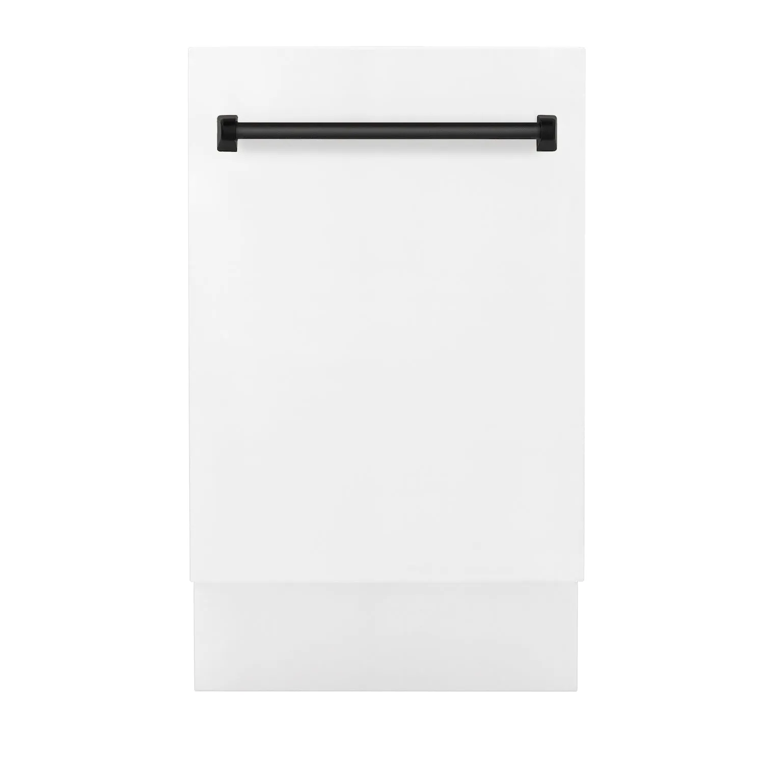 ZLINE Autograph Edition 18 in. Tallac Series 3rd Rack Top Control Built-In Dishwasher in White Matte with Matte Black Handle, 51dBa (DWVZ-WM-18-MB)