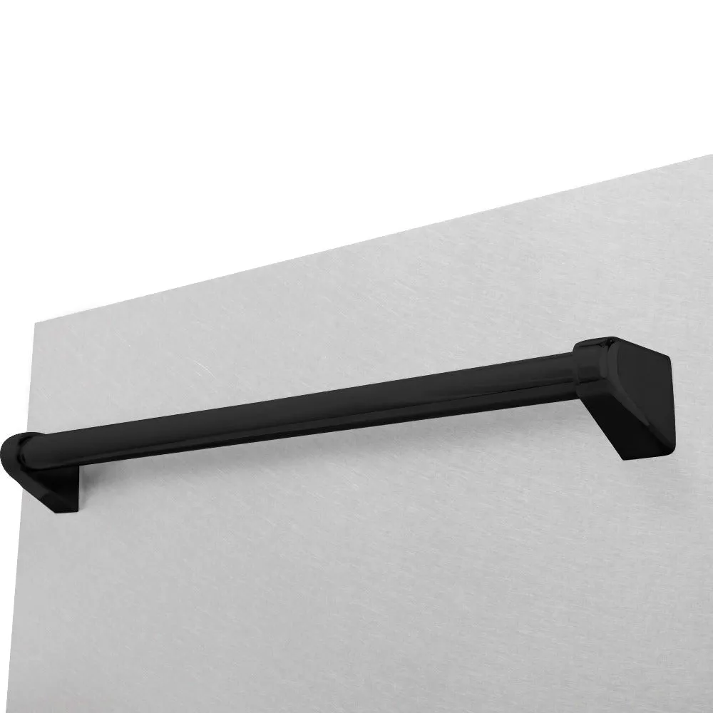 ZLINE Autograph Edition 18 in. Tallac Series 3rd Rack Top Control Built-In Dishwasher with Satin Stainless Steel Panel and Matte Black Handle, 51dBa (DWVZ-SN-18-MB)