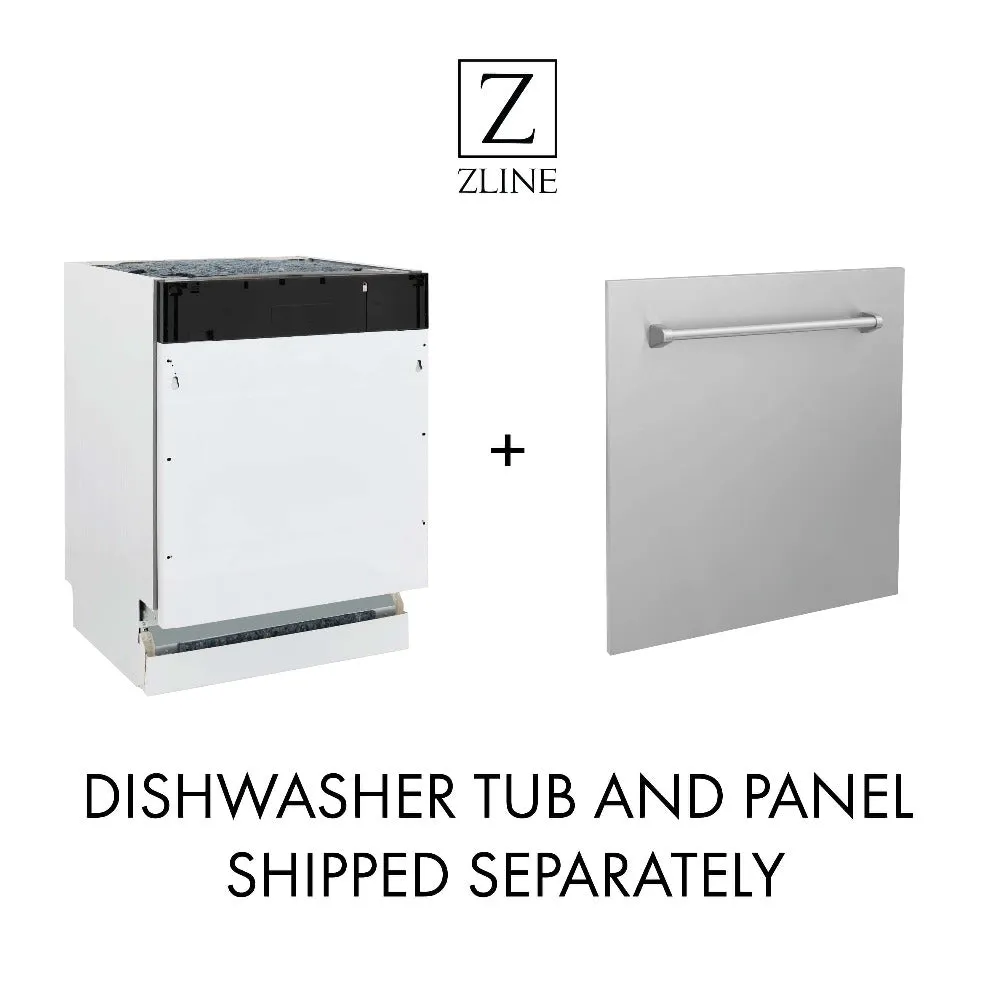 ZLINE Autograph Edition 18 in. Tallac Series 3rd Rack Top Control Built-In Dishwasher with Satin Stainless Steel Panel and Polished Gold Handle, 51dBa (DWVZ-SN-18-G)