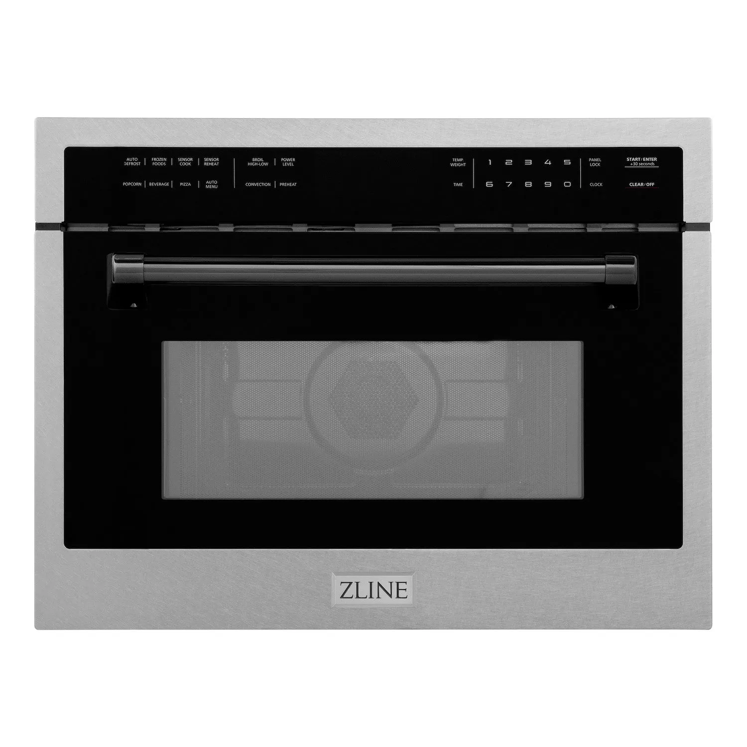 ZLINE Autograph Edition 24 in. 1.6 cu ft. Built-in Convection Microwave Oven in Satin Stainless Steel with Matte Black Accents (MWOZ-24-SS-MB)