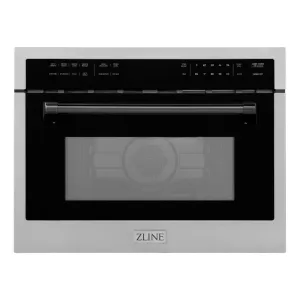 ZLINE Autograph Edition 24 in. 1.6 cu ft. Built-in Convection Microwave Oven in Stainless Steel with Matte Black Accents (MWOZ-24-MB)
