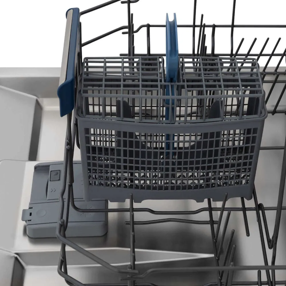 ZLINE Autograph Edition 24 in. Tallac Series 3rd Rack Top Control Built-In Tall Tub Dishwasher with Satin Stainless Steel Panel and Polished Gold Handle, 51dBa (DWVZ-SN-24-G)