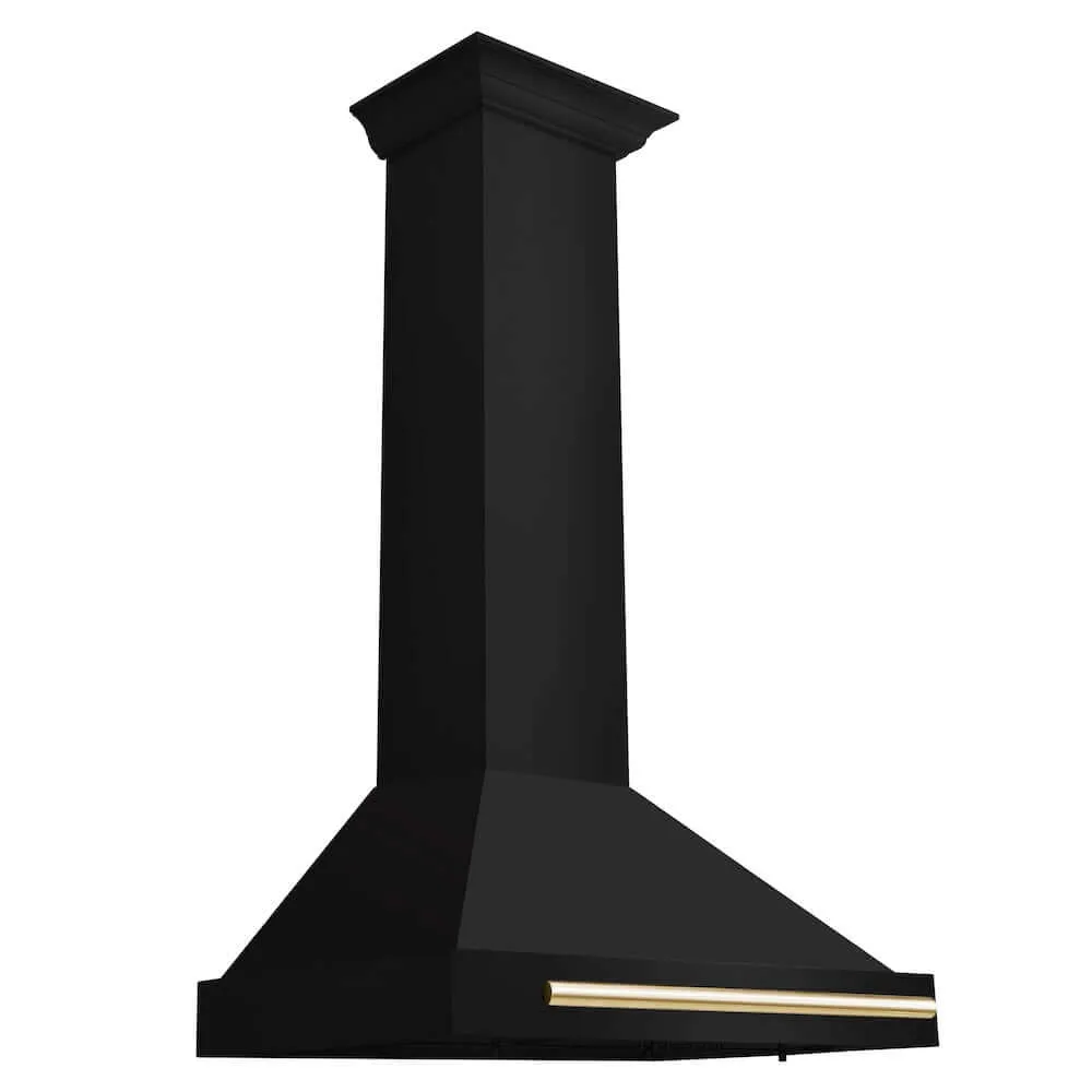 ZLINE Autograph Edition 30 in. Black Stainless Steel Wall Mount Range Hood With Accent Handle (BSKB4Z-30)