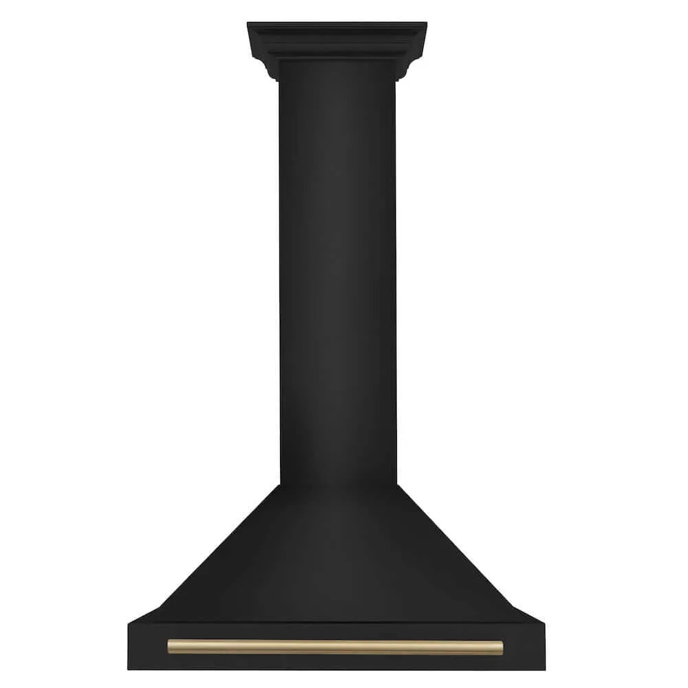 ZLINE Autograph Edition 30 in. Black Stainless Steel Wall Mount Range Hood With Accent Handle (BSKB4Z-30)