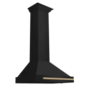 ZLINE Autograph Edition 30 in. Black Stainless Steel Wall Mount Range Hood With Accent Handle (BSKB4Z-30)