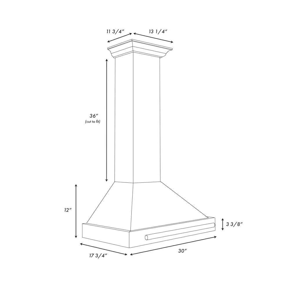 ZLINE Autograph Edition 30 in. Black Stainless Steel Wall Mount Range Hood With Accent Handle (BSKB4Z-30)