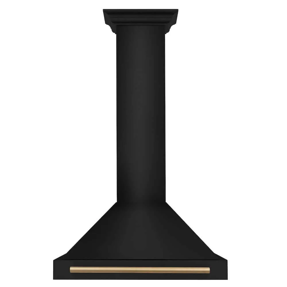 ZLINE Autograph Edition 30 in. Black Stainless Steel Wall Mount Range Hood With Accent Handle (BSKB4Z-30)