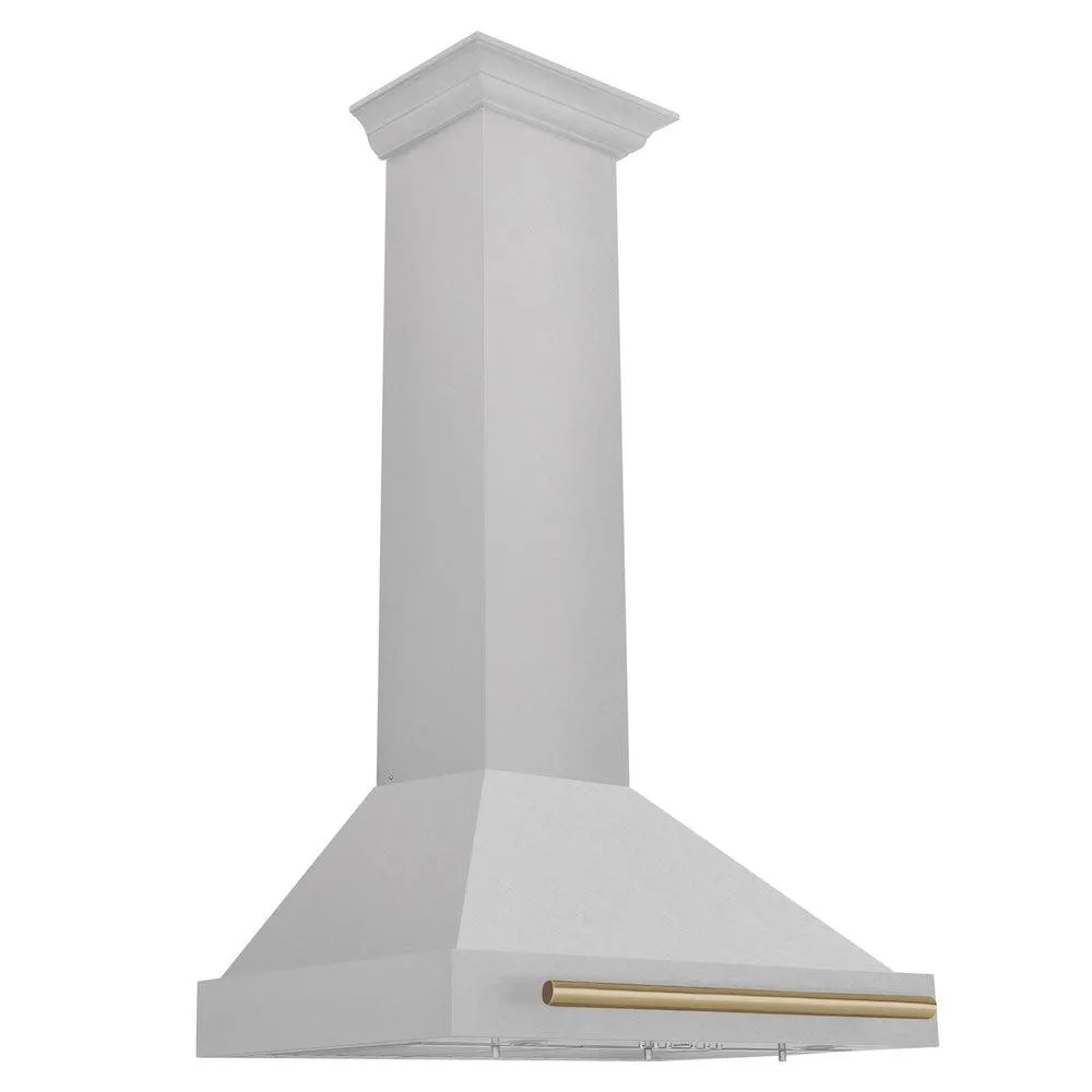 ZLINE Autograph Edition 30 in. Convertible Satin Stainless Steel Wall Mount Range Hood with Accent Handle (KB4SNZ-30)