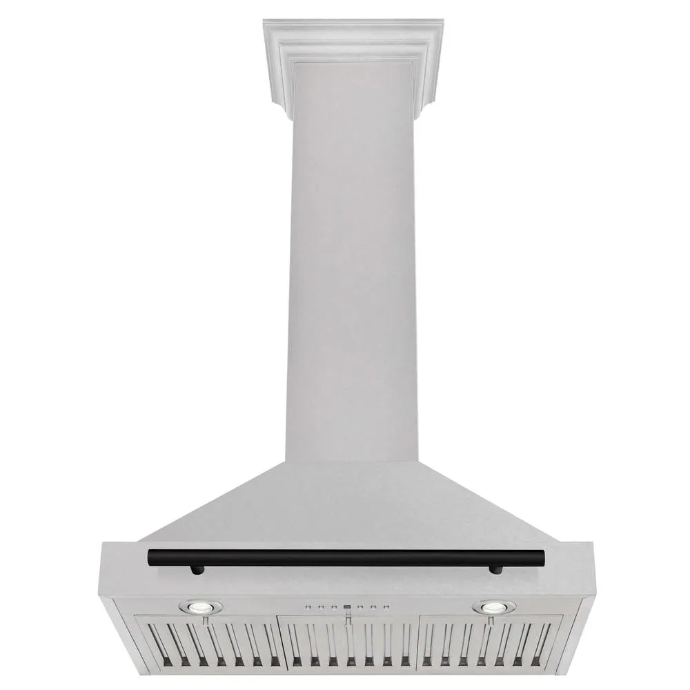 ZLINE Autograph Edition 30 in. Convertible Satin Stainless Steel Wall Mount Range Hood with Accent Handle (KB4SNZ-30)