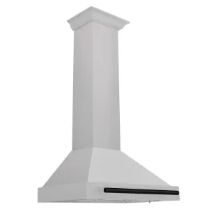 ZLINE Autograph Edition 30 in. Convertible Satin Stainless Steel Wall Mount Range Hood with Accent Handle (KB4SNZ-30)