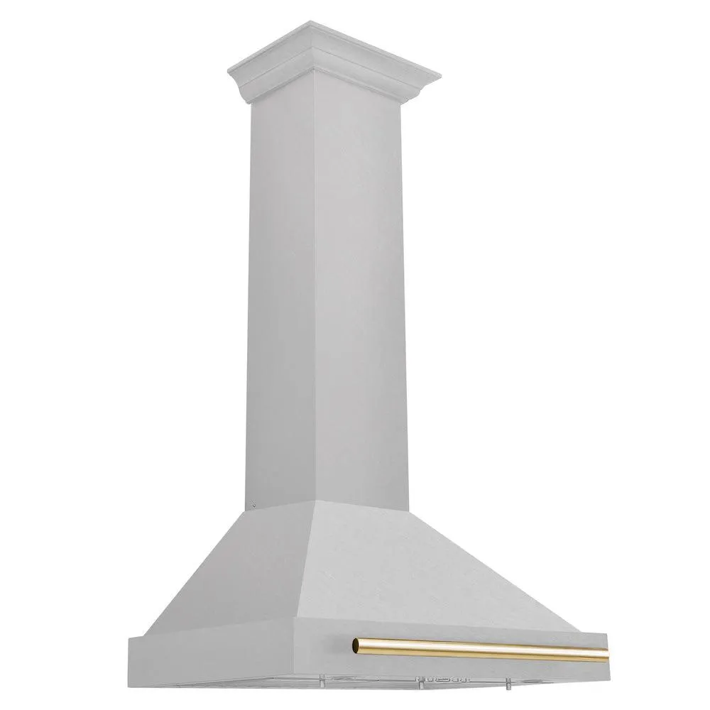 ZLINE Autograph Edition 30 in. Convertible Satin Stainless Steel Wall Mount Range Hood with Accent Handle (KB4SNZ-30)