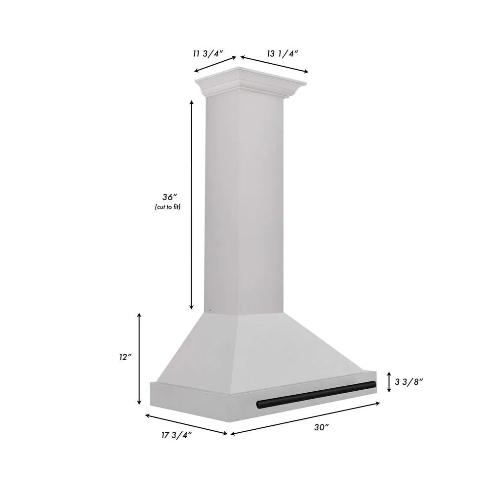 ZLINE Autograph Edition 30 in. Convertible Satin Stainless Steel Wall Mount Range Hood with Accent Handle (KB4SNZ-30)