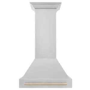 ZLINE Autograph Edition 30 in. Stainless Steel Range Hood with Stainless Steel Shell and Accent Handle (8654STZ-30)