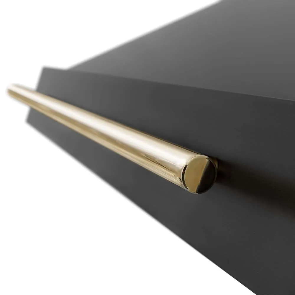ZLINE Autograph Edition 36 in. Black Stainless Steel Range Hood with Accent Handle (BS655Z-36)