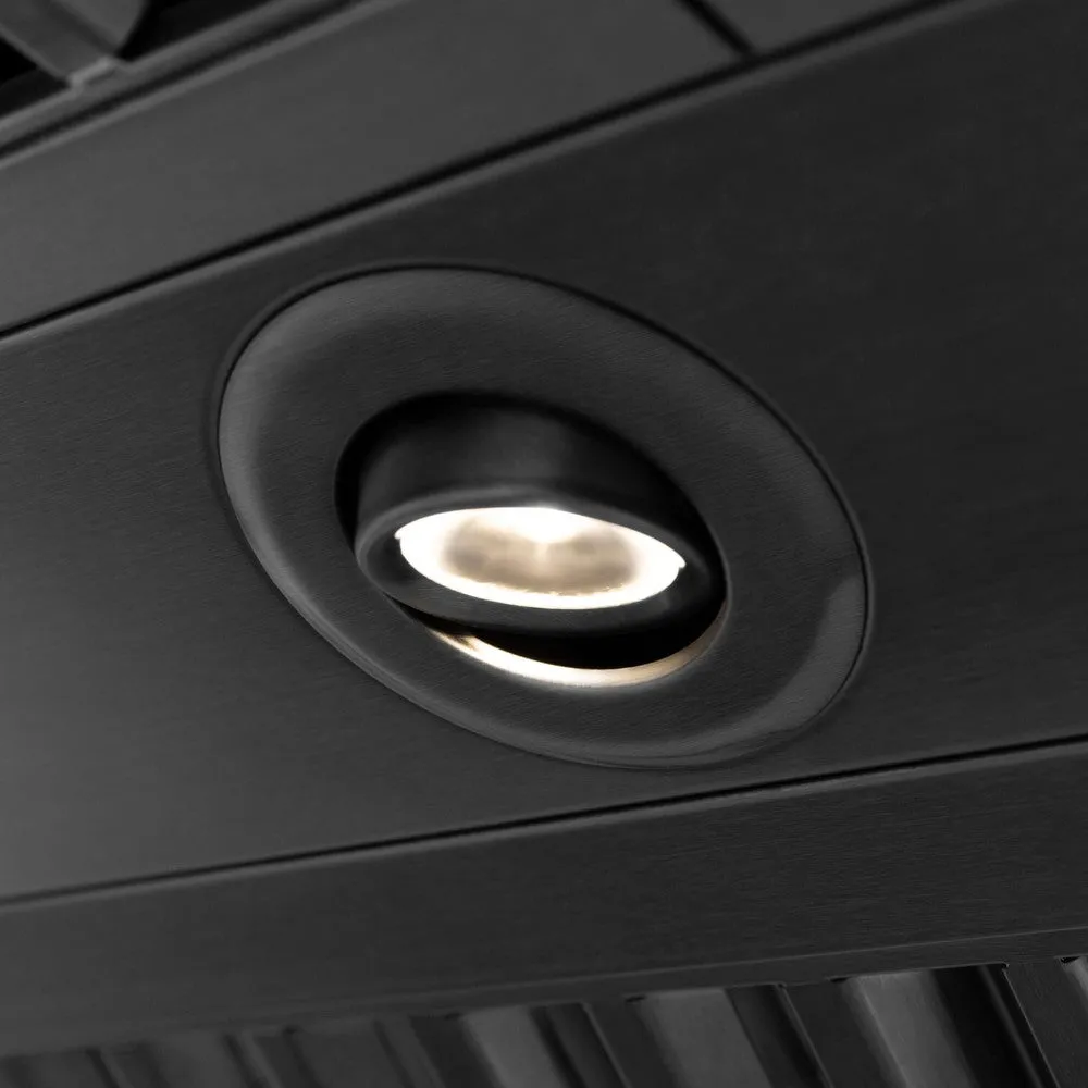 ZLINE Autograph Edition 36 in. Black Stainless Steel Range Hood with Accent Handle (BS655Z-36)